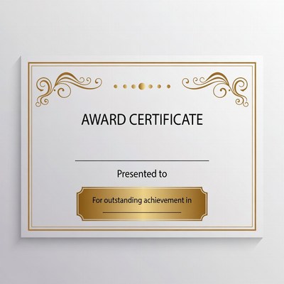 Gold Border Award Certificate Template