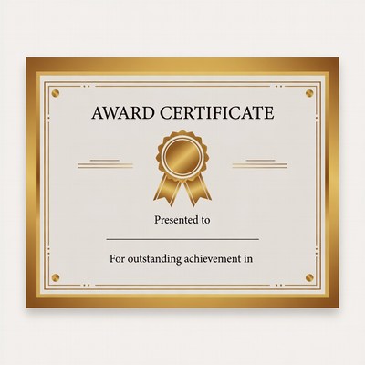 Gold Award Certificate Template