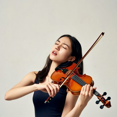Asian woman playing violin
