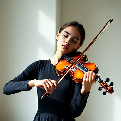 Young woman playing violin