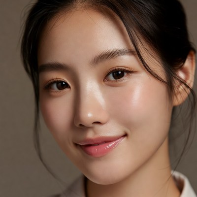 Beautiful Asian woman smiling close-up