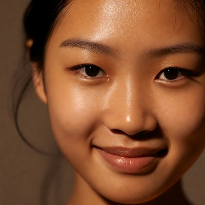 Asian woman smiling close-up