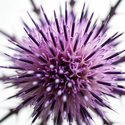 Purple Thistle Flower Closeup