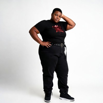 African-American woman posing confidently