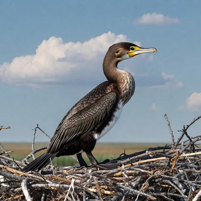 Double-crested Cormorant on Nest