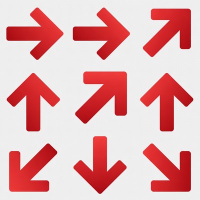 Red Arrows Icons Set