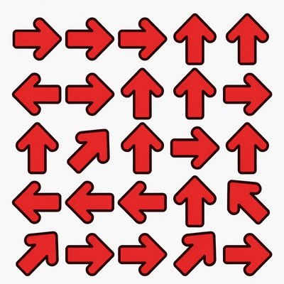 Red Arrow Icons Collection