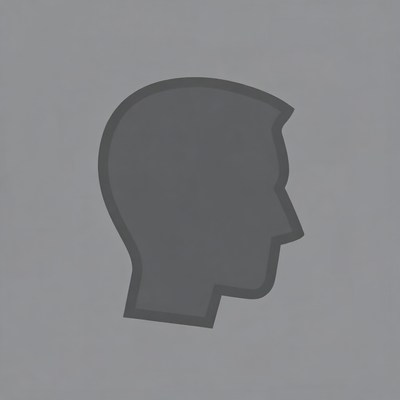 Gray silhouette profile man