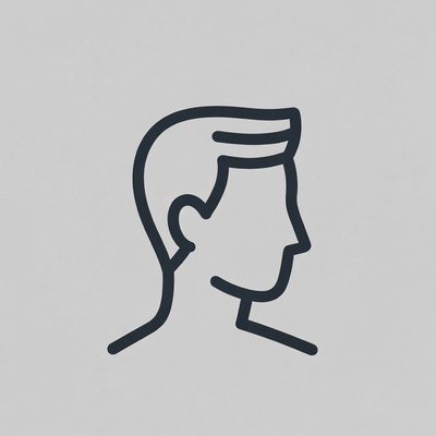 Line art man profile