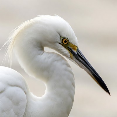 Closeup of snowy egret