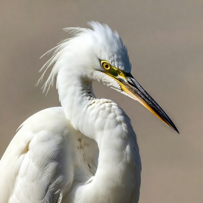 Closeup of snowy egret