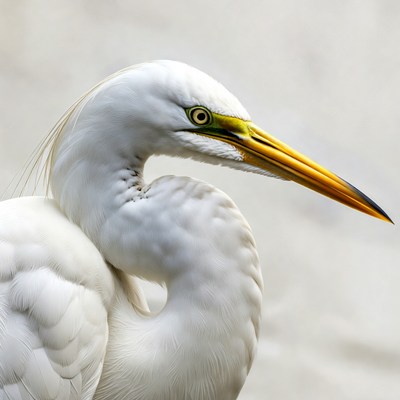 Great Egret with Yellow Beak