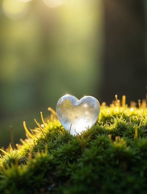Crystal Heart on Moss