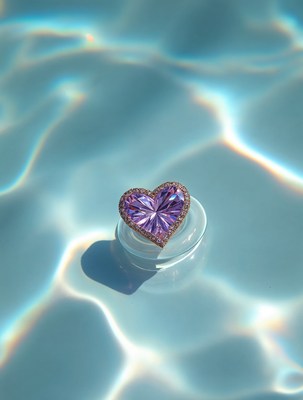 Purple Heart Ring in Blue Water
