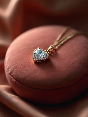 Heart Shaped Necklace on Velvet