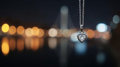 Heart Pendant Necklace with City Lights