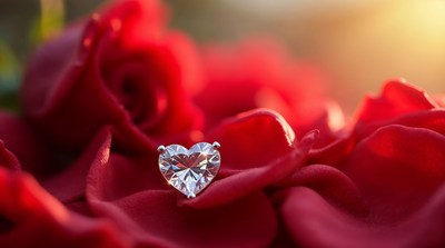 Heart Diamond on Red Roses