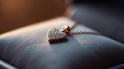 Diamond Heart Necklace on Velvet