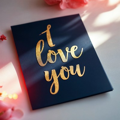 I Love You gold card