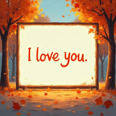 I Love You sign in autumn trees