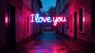 I Love You neon sign in alley