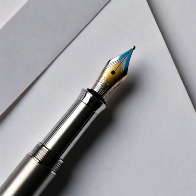 Luxury Fountain Pen on White Envelopes