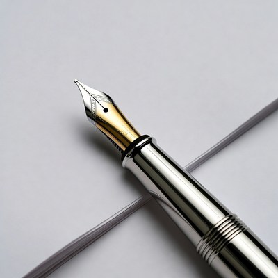 Gold Nib Fountain Pen on Paper