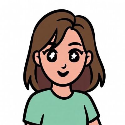 Smiling anime girl with brown hair