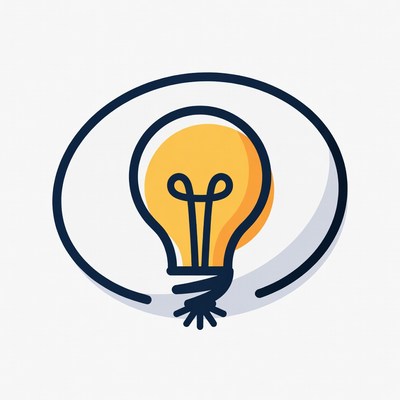 Yellow Lightbulb Icon in Circle