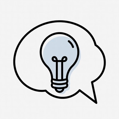 Lightbulb in Speech Bubble
