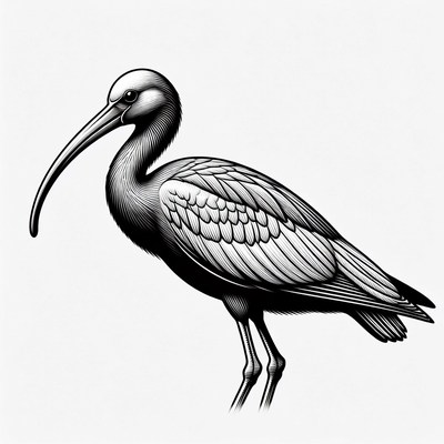 Ibis bird illustration