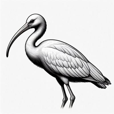 Ibis bird illustration