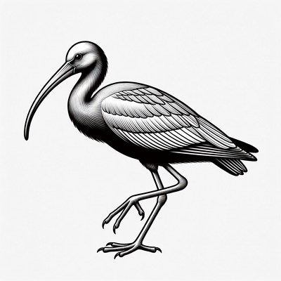 Ibis bird illustration