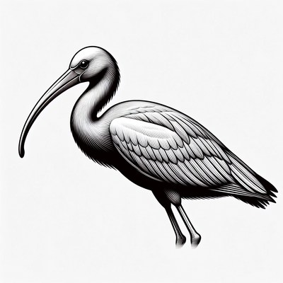 Ibis bird illustration