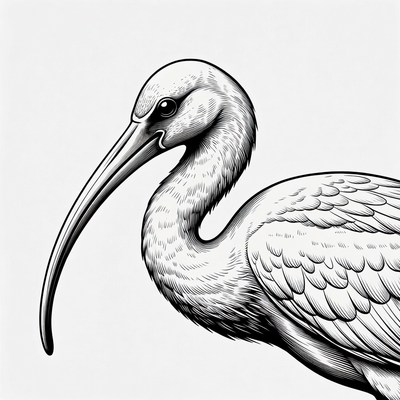 Ibis bird illustration