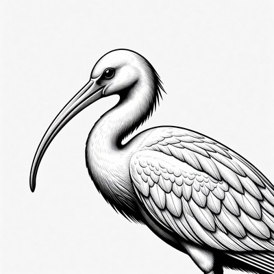 Ibis bird illustration