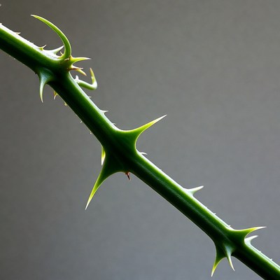 Rose Stem with Sharp Thorns