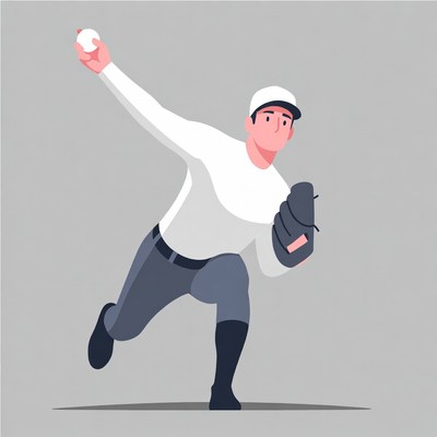 Baseball pitcher throwing ball