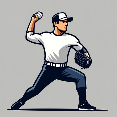 Baseball pitcher throwing ball