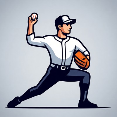 Baseball pitcher throwing ball