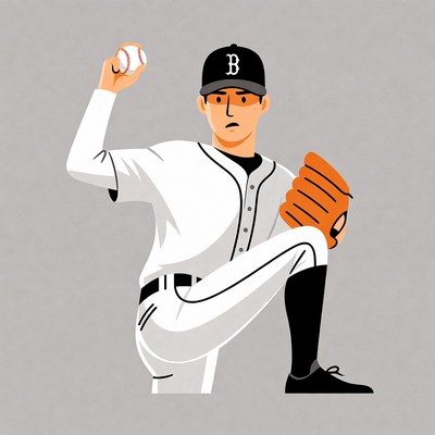 Baseball pitcher winding up