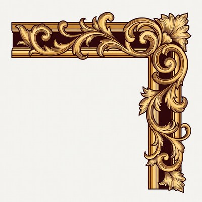 Ornate Golden Corner Border
