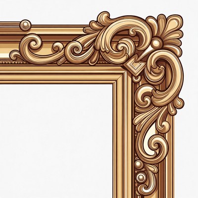 Ornate Golden Picture Frame Corner
