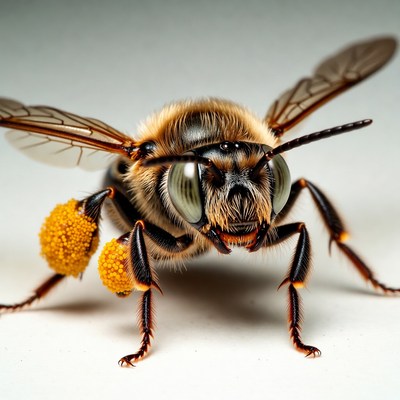 Bee with pollen on legs