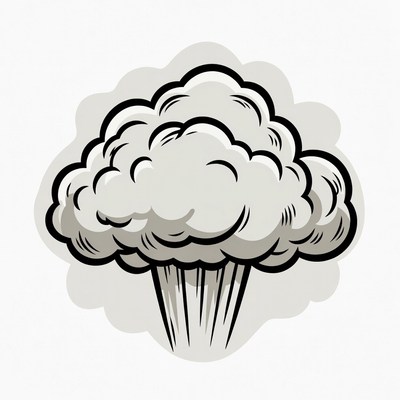 Cartoon explosion cloud illustration