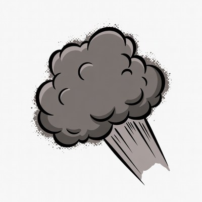 Cartoon Gray Smoke Cloud