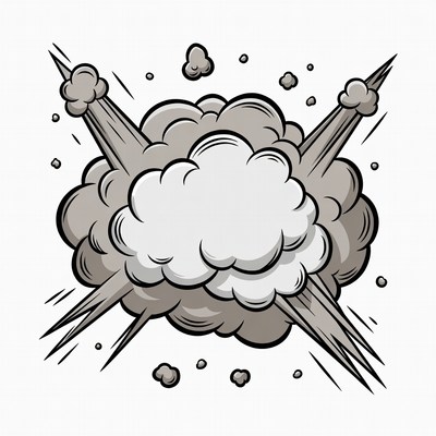 Exploding Burst Cloud Clipart