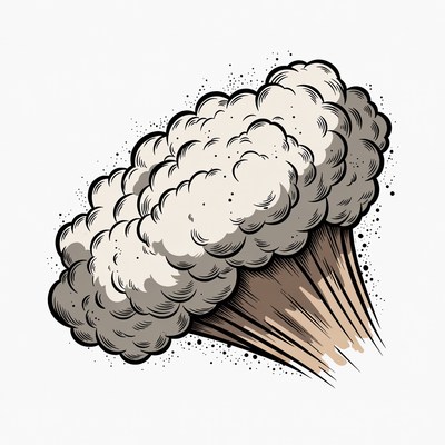 Cartoon explosion cloud illustration