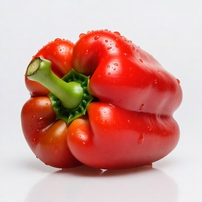 Red Bell Pepper with Water Droplets