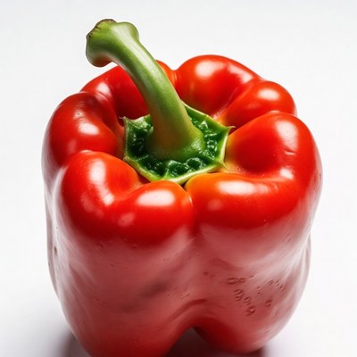 Red Bell Pepper with Green Stem